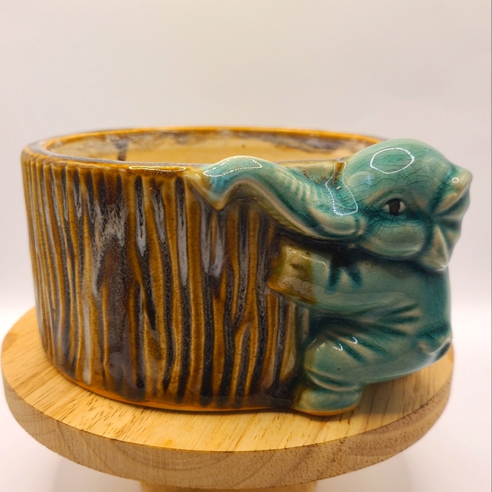 Vintage Elephant Bamboo Costa Farms Ceramic Planter